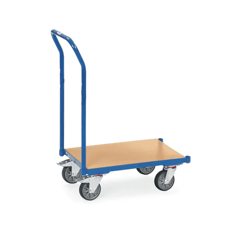 Eurokasten-Roller 250 kg, mit Bodenplatte bündig, mit Rohrschiebebügel