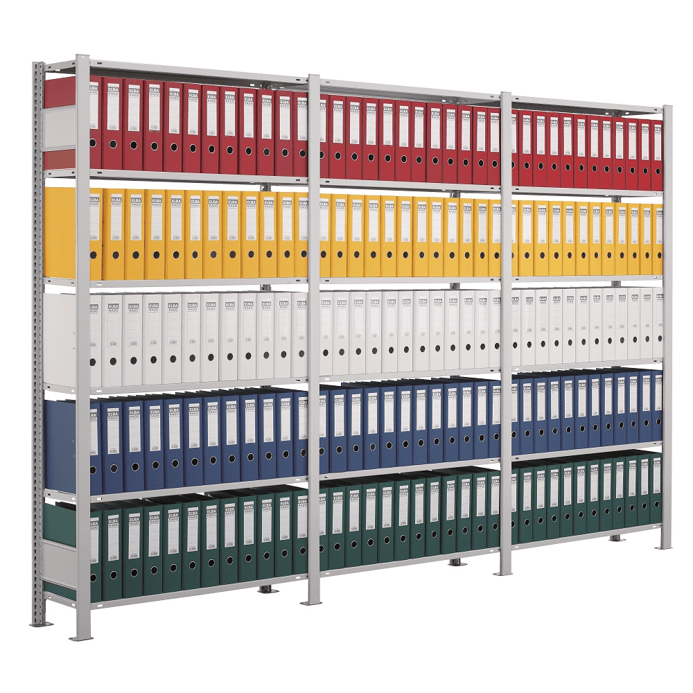Schulte Büro- und Archivregale Stecksystem MULTIplus85, einseitig nutzbar