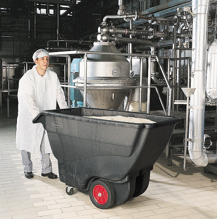 Chariot de transport en vrac en plastique, basculant