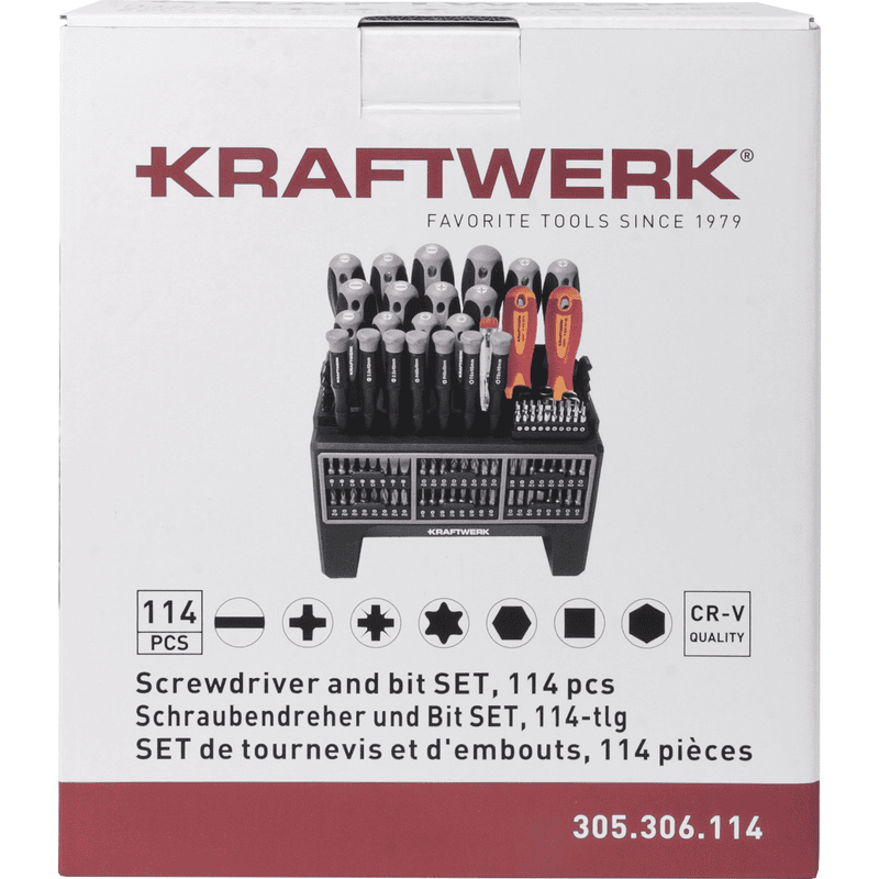 KRAFTWERK Schraubendreher- und Bit-Set, 114-teilig, komplett-Werkzeugset