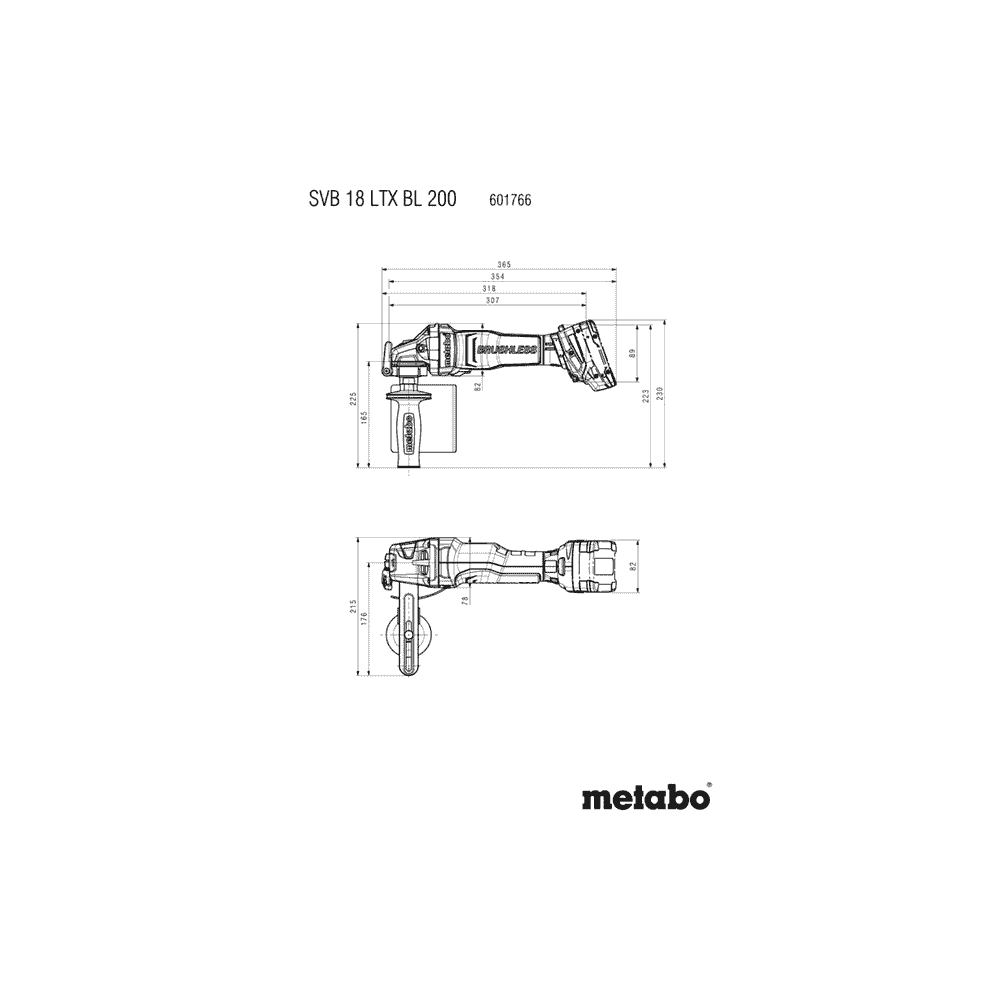 Metabo Satineuse à batterie SVB 18 LTX BL 200, 18 V sans batterie, avec metaBox 340