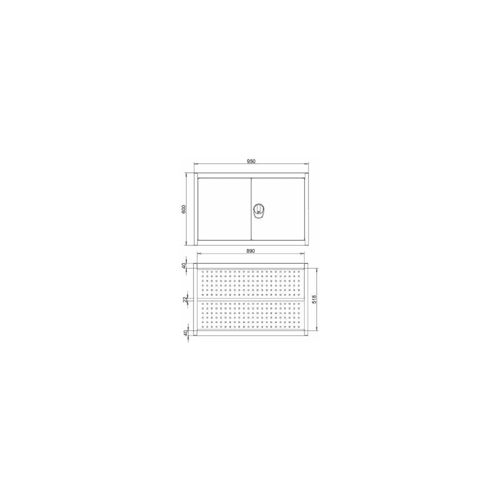 Hängeschrank mit Lochblechrückwand