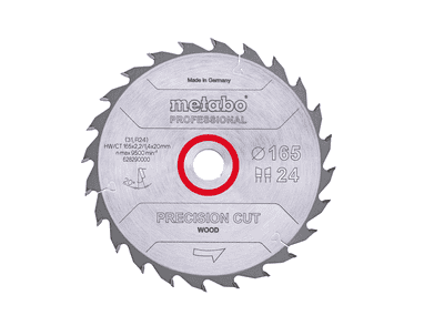 Metabo Kreissägeblatt "Precision Cut Wood - Professional" 165 x 20 mm, Z42, WZ, 15°