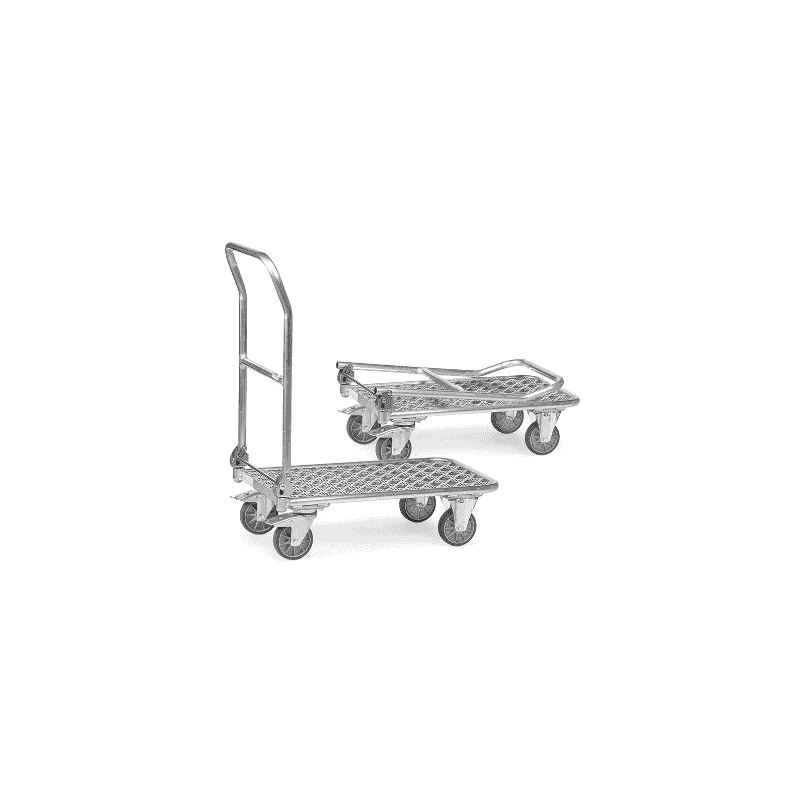 Fetra Chariot pliable en aluminium, capacité de charge totale 200 kg, deux dimensions différentes