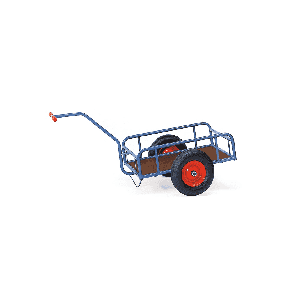 Fetra Handwagen mit Geländer, pulverbeschichtet, brillantblau RAL 5007