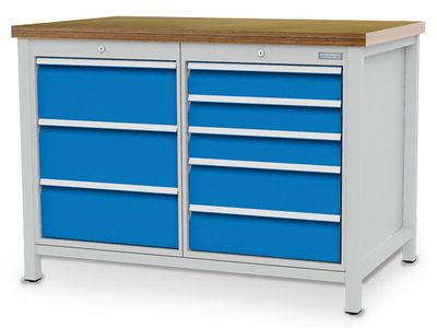 Bedrunka+Hirth établi en caisson avec 8 tiroirs, profondeur 750 mm, R 18-24