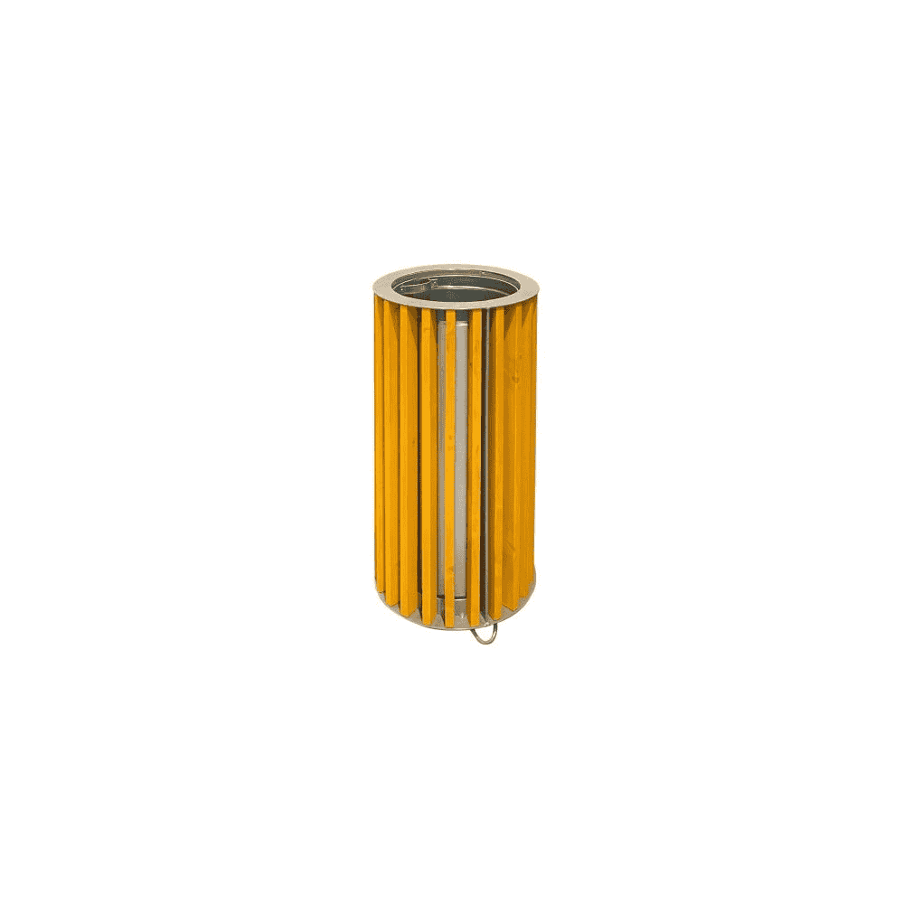 Collecteur de déchets extérieur avec revêtement en lattes de bois, 50 litres, en 2 versions