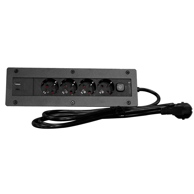 KRAFTWERK MOBILIO MODULAR Multiprise avec ports USB et adaptateur pour la Suisse