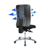 Chaise de bureau Topstar Open X avec dossier en résille et accoudoirs, noir