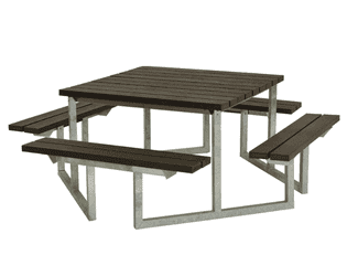 PLUS Ensemble de mobilier de jardin Twist RePlast, noir, disponible en plusieurs modèles