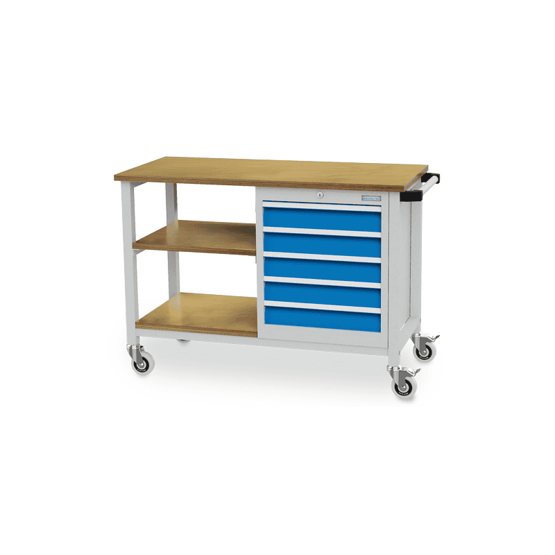 Bedrunka+Hirth Mobile Werkbank, R 18-16, Schubladenanzahl 5, BxTxH 1200 x 540 x 880 mm