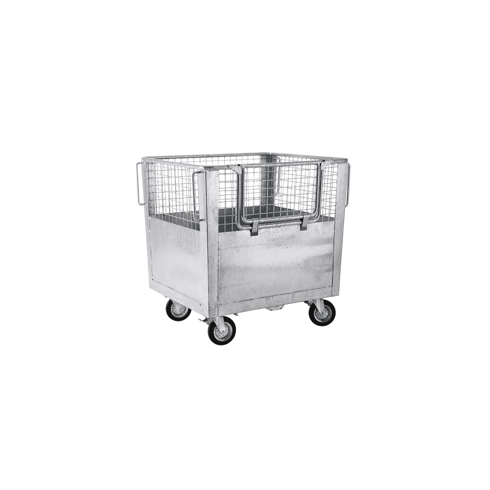 Conteneur grillagé-chariot, pour la collecte de déchets, 1270 x 1000 x 1230 mm, 1400 litres