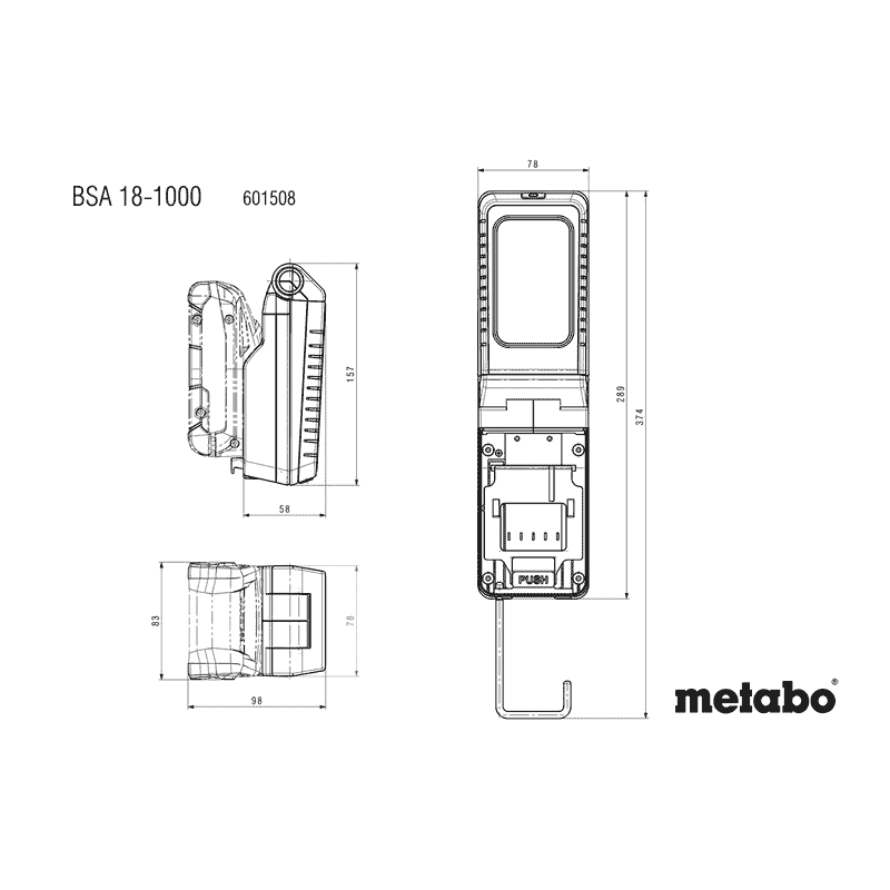 Metabo Akku-Baustrahler BSA 18-1000, 18 V ohne Akku