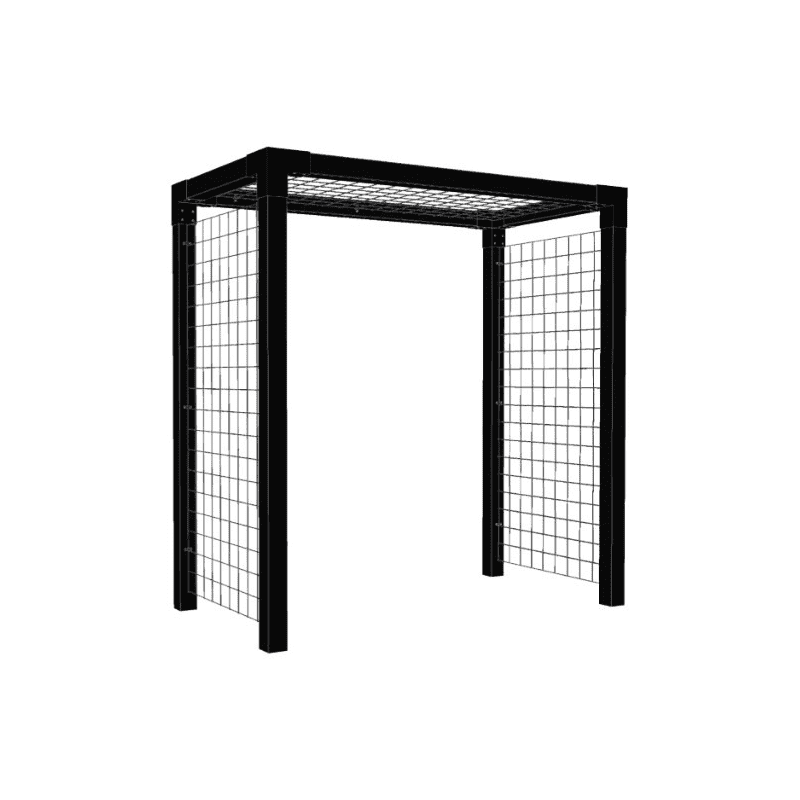PLUS Arche à roses avec treillis, noir RAL 9005, L x L x H 1980 x 1080 x 2080 mm