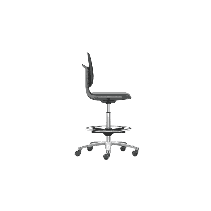 Hoher Drehstuhl Prosedia Labsit mit Rollen, Sitzhöhe 560-810 mm, schwarz