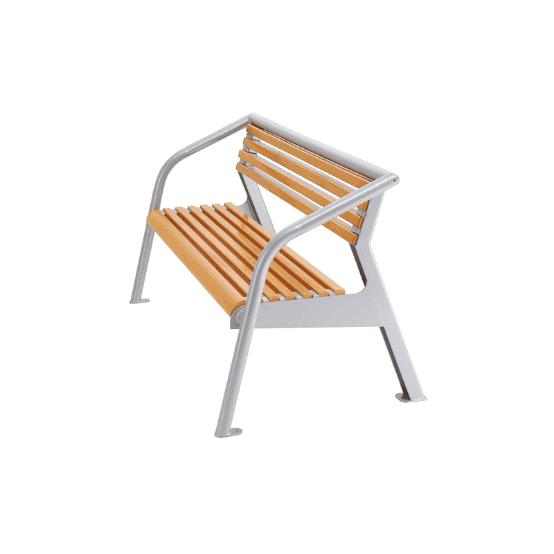 Banc de jardin en bois et acier galvanisé à chaud