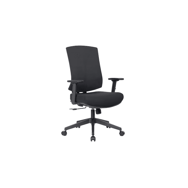 Chaise de bureau Orion II avec accoudoirs, dossier rembourré, noir