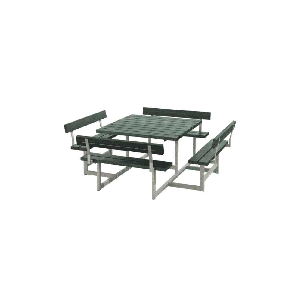 Picnic Kombi-Gartenmöbel, ReTex, grün, mit Rückenlehnen, 2240 x 2240 x 760 / 450 mm