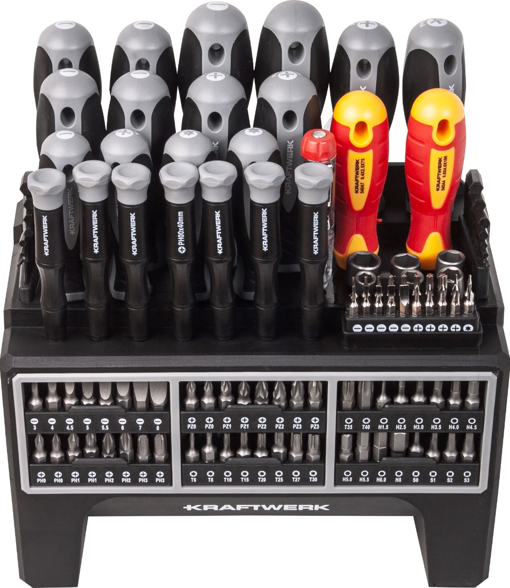 KRAFTWERK Schraubendreher- und Bit-Set, 114-teilig, komplett-Werkzeugset