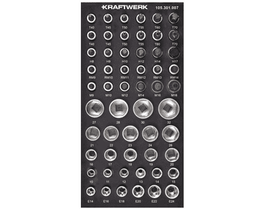 KRAFTWERK BASIC LINE EVA Steckschlüssel-Einlage 1/2", 200 x 400 mm, 56-teilig