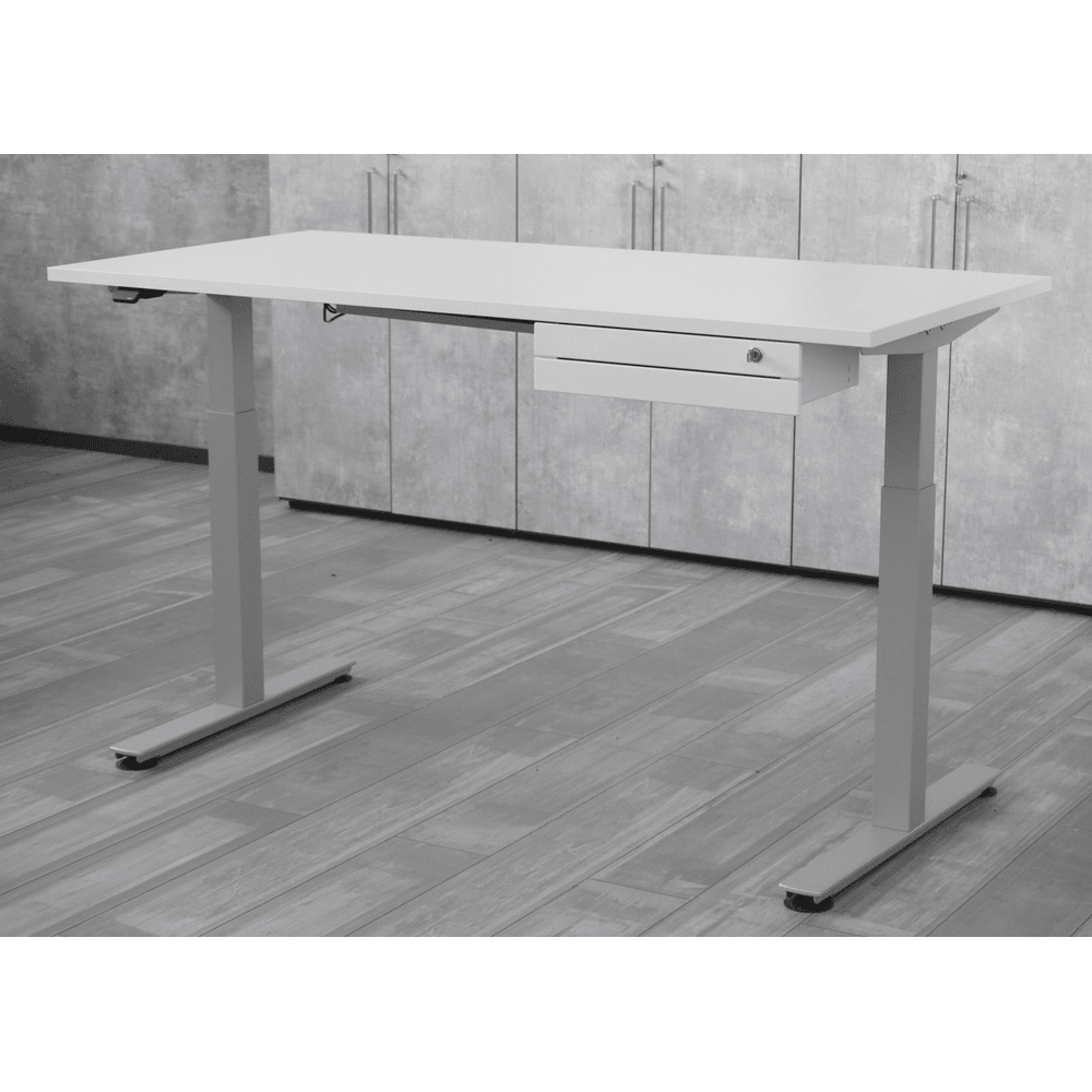 Kurze Unterbauschublade für Schreibpulte, Doppel-Schubladen, 464 x 305 x 111 mm
