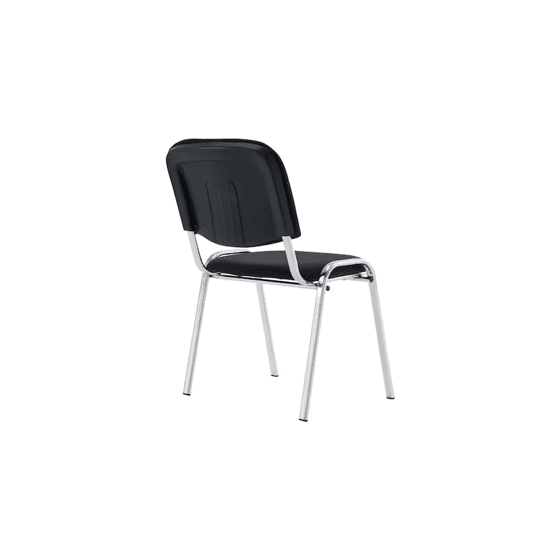 Chaise visiteur Arws C20 en tissu avec piètement chromé, empilable, noir