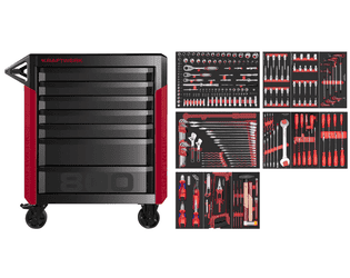 KRAFTWERK PT800 Werkstattwagen, 7 Schubladen, PRO+PB, inkl. Werkzeug 284-teilig
