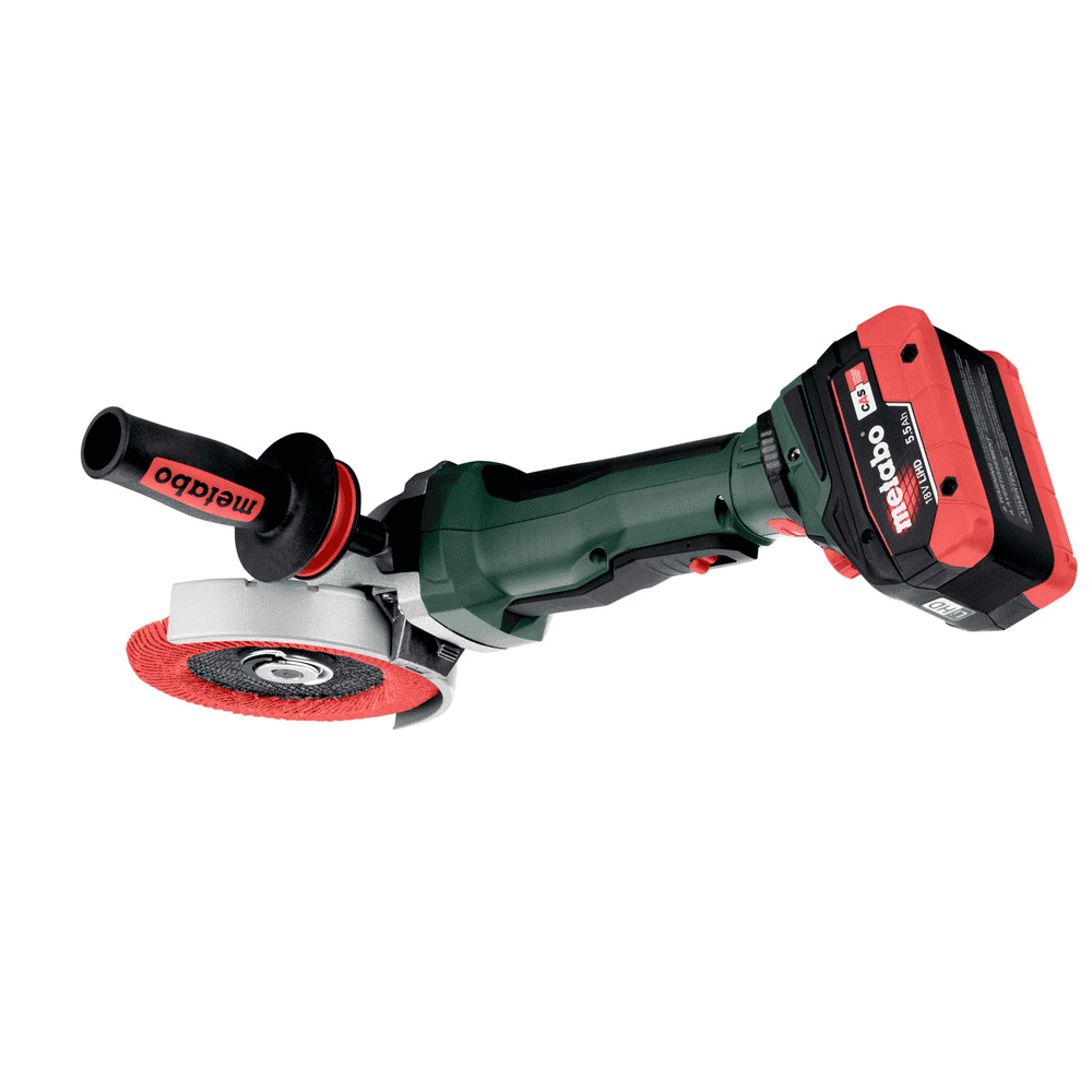 Metabo Meuleuse d'angle à tête plate à batterie WVBF 18 LTX BL 15-125 Quick, 18 V (Solo) avec metaBOX 165 L