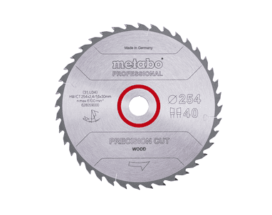 Metabo Kreissägeblatt "Precision Cut Wood - Professional" 254 x 30 mm, Z40, WZ, 20°