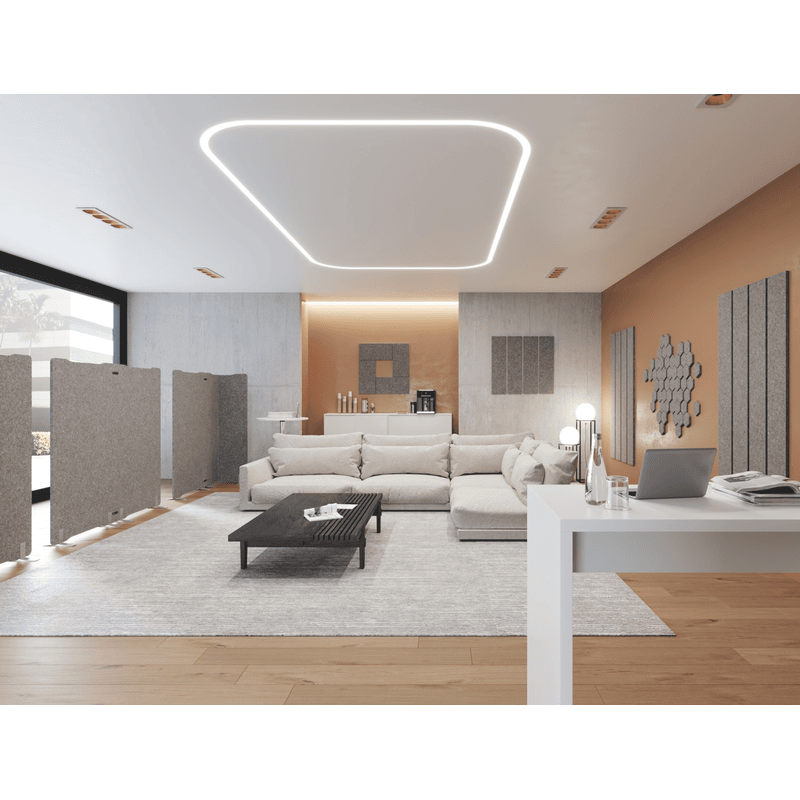 Cloison acoustique droite avec lanières en cuir, sur pied, 1000 x 25 x 1800 mm