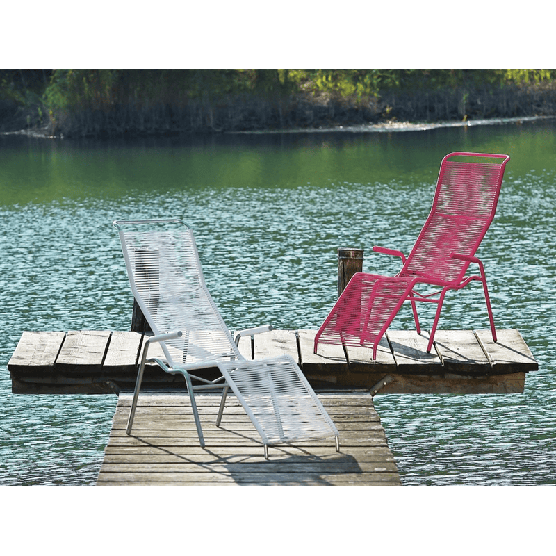 Schaffner Chaise longue spaghetti SÄNTIS avec accoudoirs, en diverses couleurs