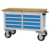 Bedrunka+Hirth Mobile Werkbank mit 8 Schubladen, R 18-24, BxTxH 1200 x 540 x 820 mm