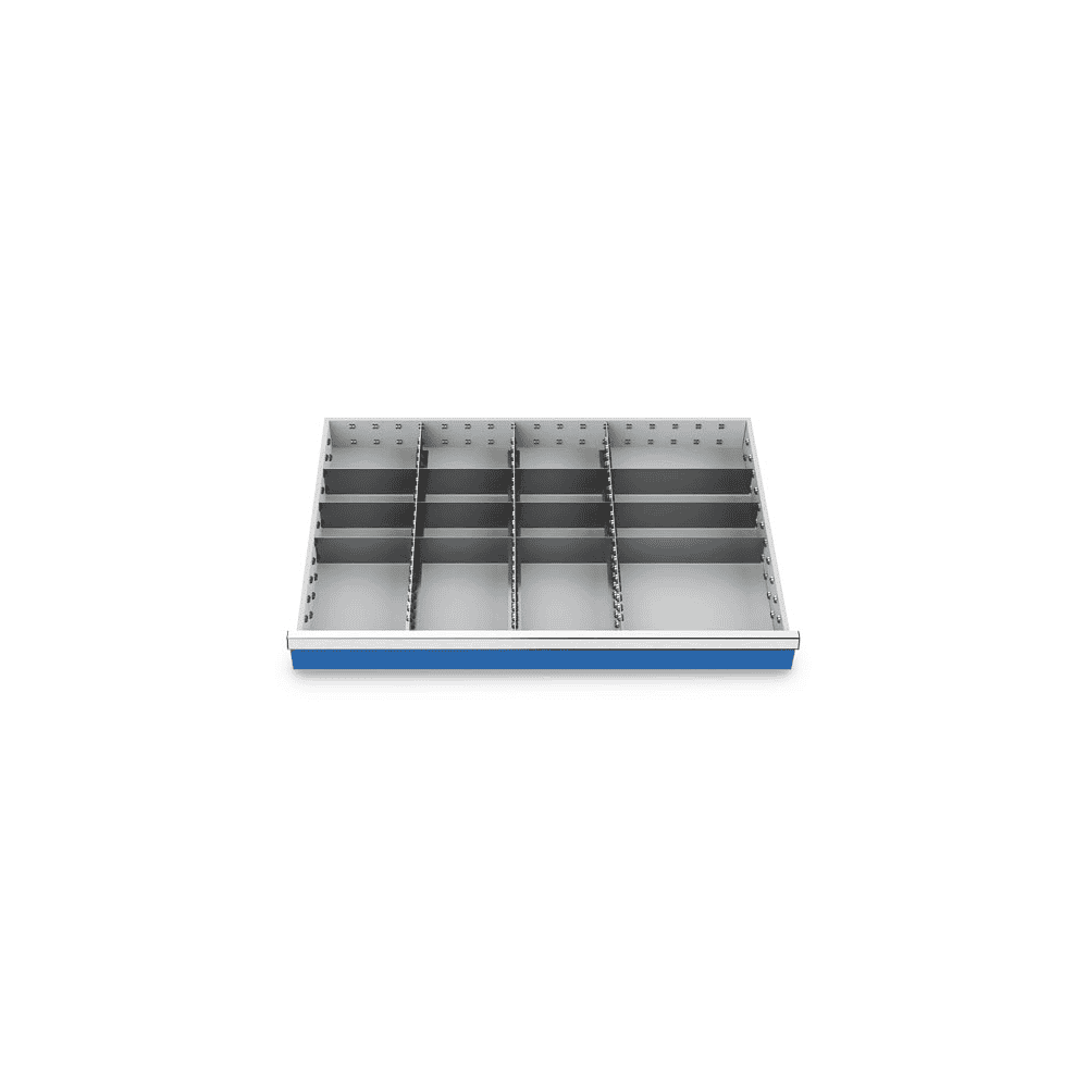 Metalleinteilung Set 15-teilig, R 36-24, Schubladennutzmass 900 x 600 mm, in 4 Blendenhöhen