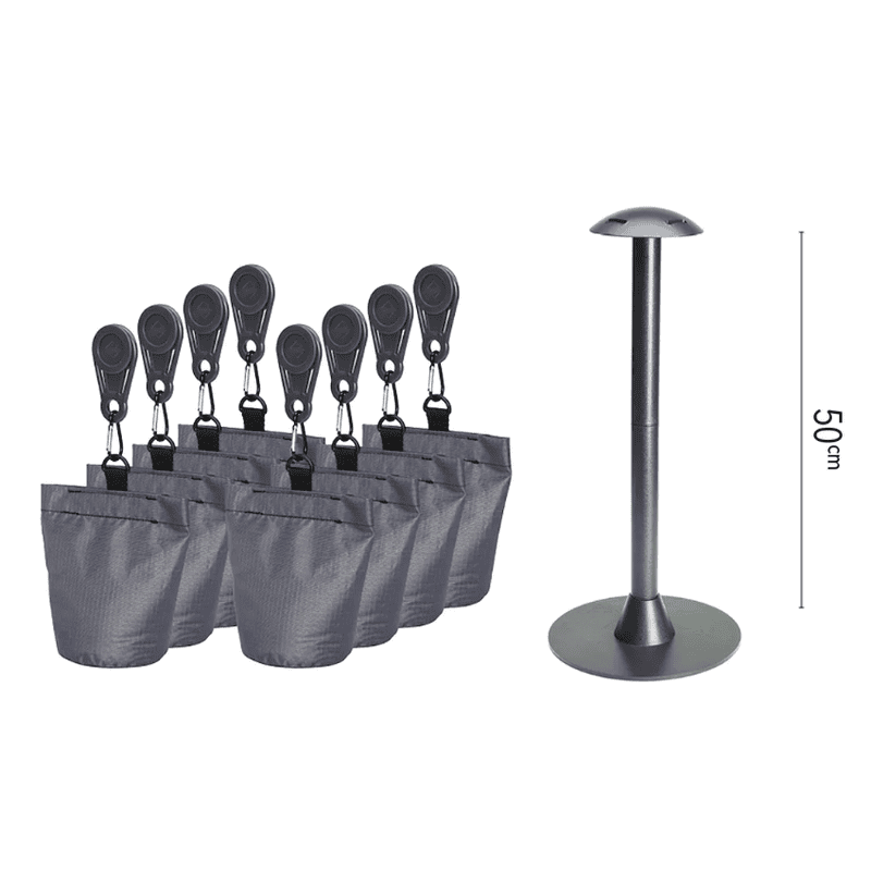 Platinum AeroCover Schutzhüllenhalter-Set 7810, Set mit 8 Sandsäcken und Stütze