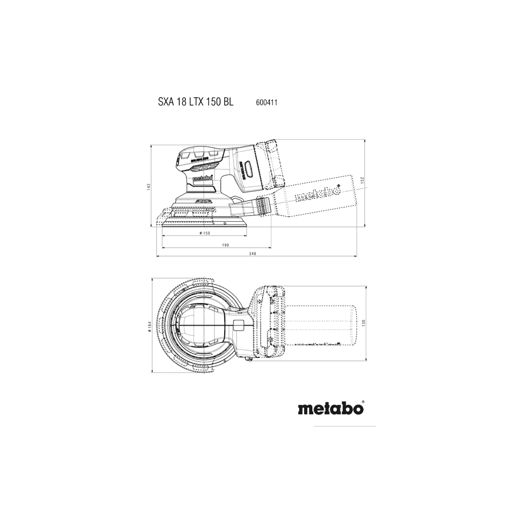 Metabo Akku-Exzenterschleifer SXA 18 LTX 150 BL, 18 V in zwei Ausführungen