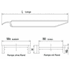 Rampes en aluminium 5500 mm, avec bord, en deux largeurs différentes 