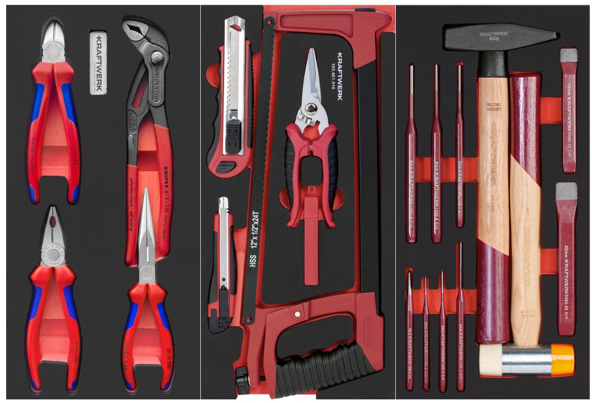 KRAFTWERK BT700 Werkstattwagen, 7 Schubladen, PRO+PB+KNIPEX, inkl. Werkzeug, 284-teilig