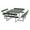 Picnic Kombi-Gartenmöbel, ReTex, grün, mit Rückenlehnen, 2240 x 2240 x 760 / 450 mm