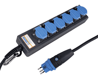Steffen Steckdosenleiste PROFESSIONAL, T13 Steckdosen, 10 A, GdV 3 x 1.5mm², IP55, schwarz/blau, diverse Ausführungen