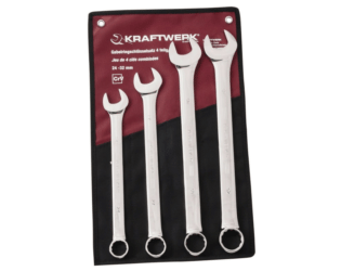 KRAFTWERK PRO LINE Ring-Maulschlüssel-Satz, 4-teilig, 24–32 mm, im Rolletui