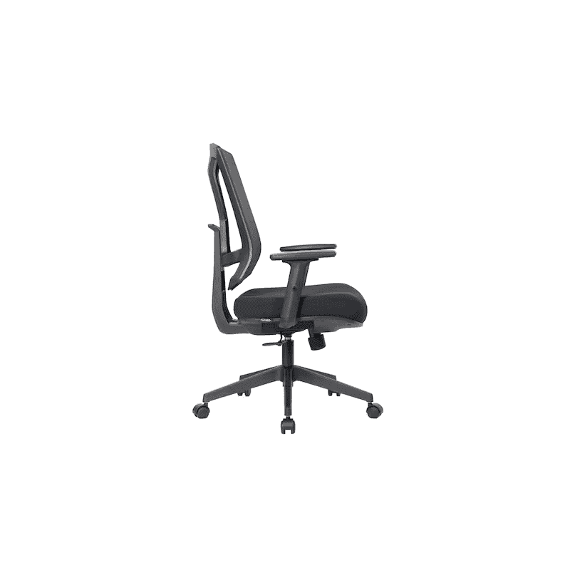 Chaise de bureau Orion I avec accoudoirs et dossier en maille, réglable en hauteur, noir