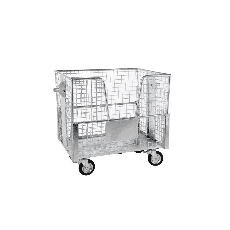 Chariot avec parois grillagées, pour la collecte des déchets, 1160 x 1000 x 1190 mm