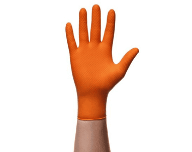 Nitril Einweghandschuhe GoGrip, Packung à 50 Stück, orange, in diversen Grössen
