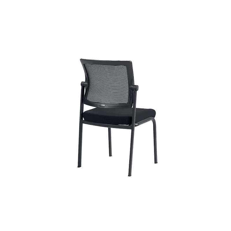 Chaise visiteur Centaurus avec dossier en maille, empilable, noir, lot de 4