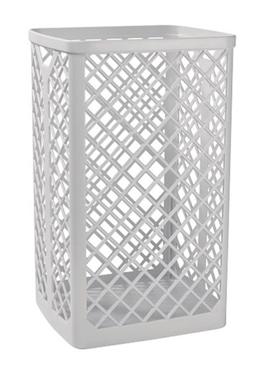 Bedrunka+Hirth Abfallkorb aus Kunststoff, weiss, 40 Liter, 320 x 250 x 500 mm
