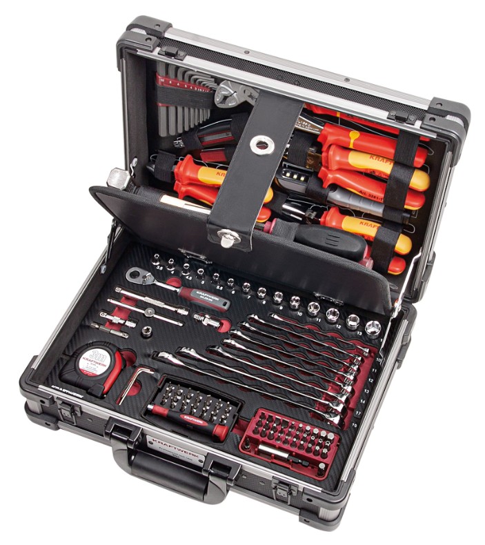 KRAFTWERK PRO LINE Werkzeugkoffer, 1/4", mit KW VDE-Werkzeugen, 123-teilig