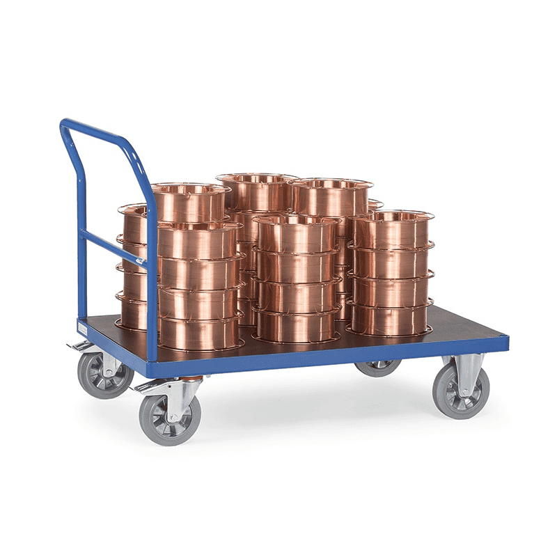 Fetra Schwerlast-Plattformwagen mit Schiebebügel, Tragkraft 1200 kg