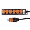 Steffen Steckdosenleiste PROFESSIONAL, T15 Steckdosen, 10 A, GdV 5 x 1.5mm², IP55, schwarz/orange, diverse Ausführungen