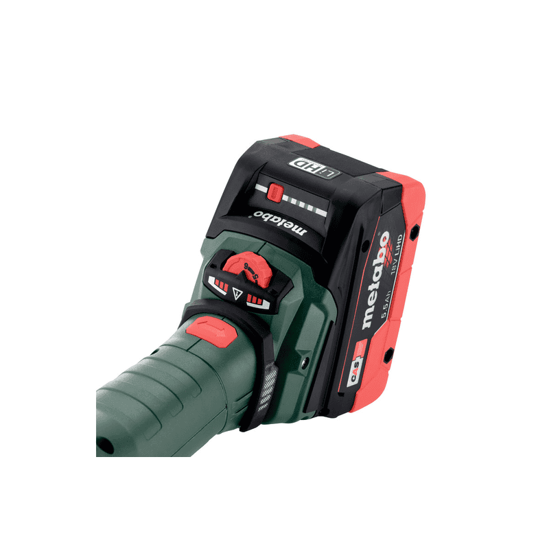 Metabo Meuleuse d'angle à tête plate à batterie WVBF 18 LTX BL 15-125 Quick, 18 V (Solo) avec metaBOX 165 L