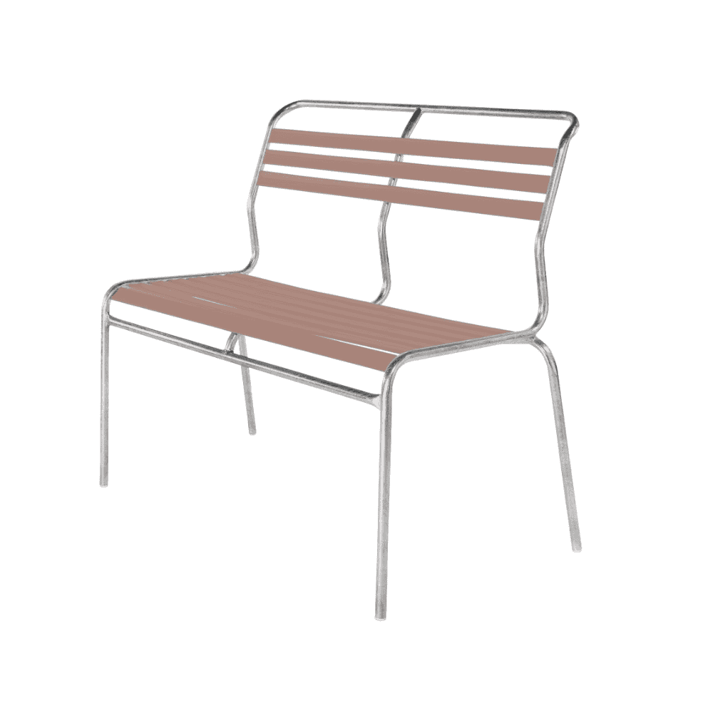Schaffner SÄNTIS banc avec lattes, structure en tube d'acier galvanisé à chaud, disponible en plusieurs versions